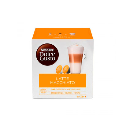 Cápsulas Nescafé Dolce Gusto Latte Macchiato 8 Tazas Preparadas.