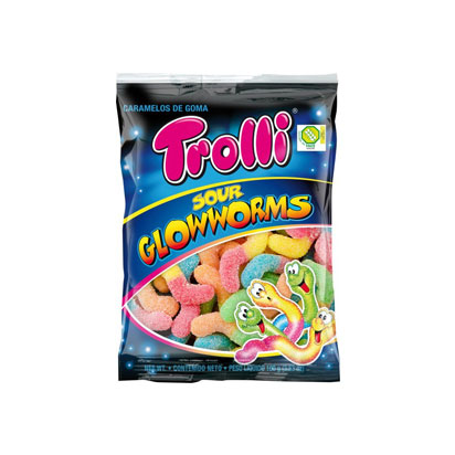 Caramelo Trolli Sour Glow Worms 3.53 Oz.