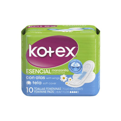 Toallas Sanitarias Kotex Esencial Manzanilla 10 Uds.