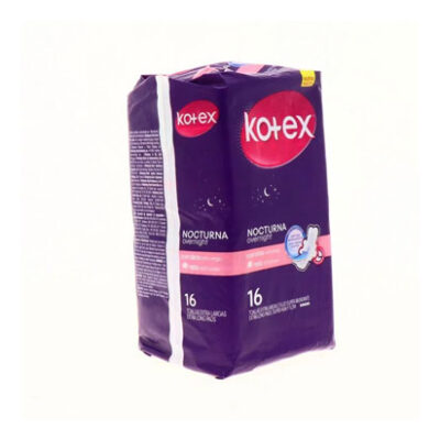 Toallas Sanitarias Kotex Nocturna C/Alas 16 Uds.
